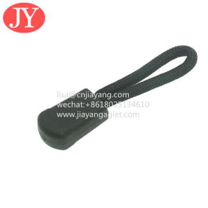 Cheap plastic string zipper puller for garments custom logo and size rubber zip puller for sale