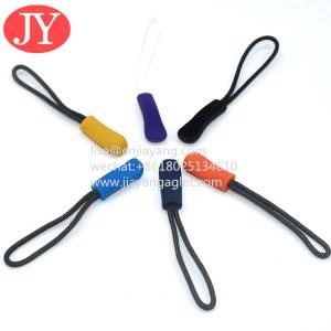 Cheap Jiayang customized cord string zipper pull plastic rubber durable Zipper Pulls Zipper Tab for sale