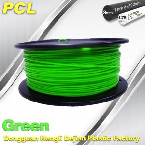 Cheap Green Low Temperature 3D Printer Filament , 1.75 / 3.0mm PCL Filament for sale