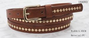 Cheap Polished Patterns Womens Fashion Belts With Gold Buckle And Square Metal Studs 1.85cm Width for sale