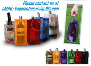 Cheap PVC Ice Bag, Wine Beer Gift Bags, Wine Bag, Drink Ice Bags, Portable Wine Bags Gel Ice Pack PVC Wine Cooler Bag With Han for sale