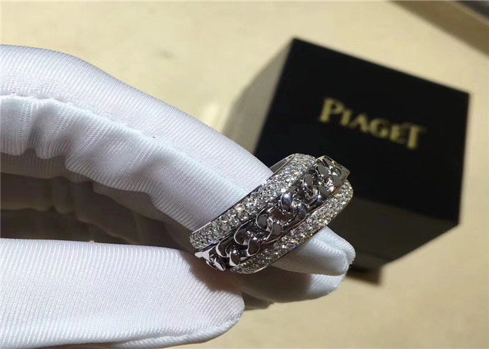 Cheap Piaget 18K Gold Diamond Ring , Luxury 18K White Gold Diamond Band diamond jewelry factory for sale