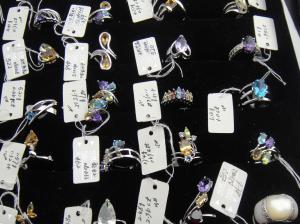 China Wholesale 925 Sterling Silver Natural Gemstone Semi-Precious Stone Ring Jewelry 39pcs on sale