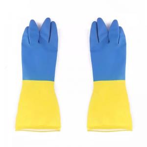 China Bicolor Chemical Resistant Latex Gloves Garden Dish Washing Latex Chemical Gloves on sale