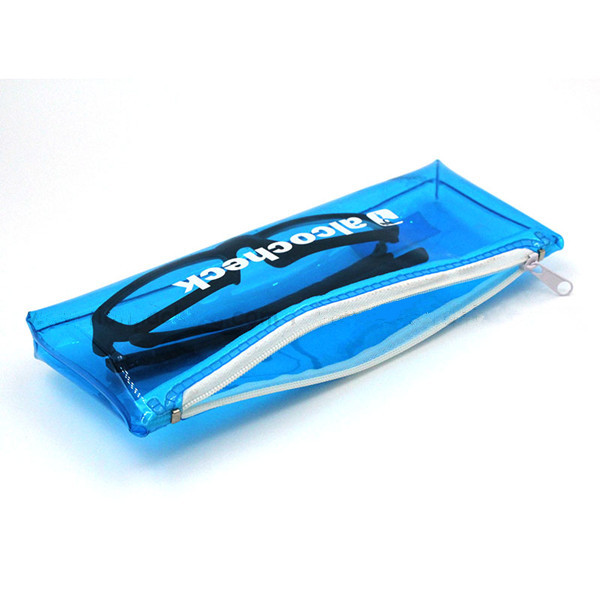 Cheap Designed PVC Zipper Small Plastic Bags with Zipper.Size :Length 21cm. Height12cm. 0.13MM Blue PVC material . for sale
