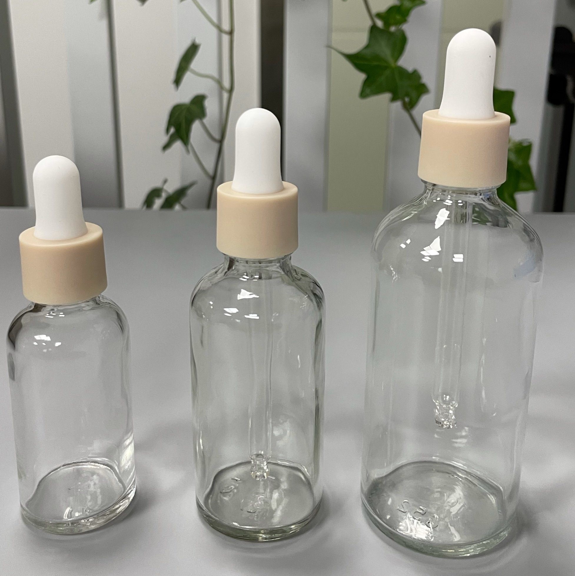 Buy cheap Transparent Glass Bottle With Dropper for Skincare Serum PP Cap Pink from wholesalers