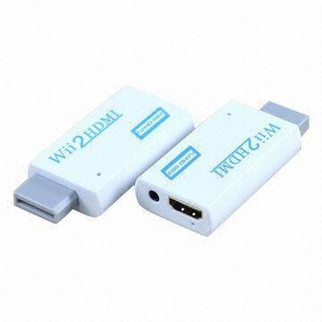 Cheap 1080P 720P HD HDMI Converter Output Upscaling Adapter for Wii, 2HDMI 3.5mm Audio Box for sale