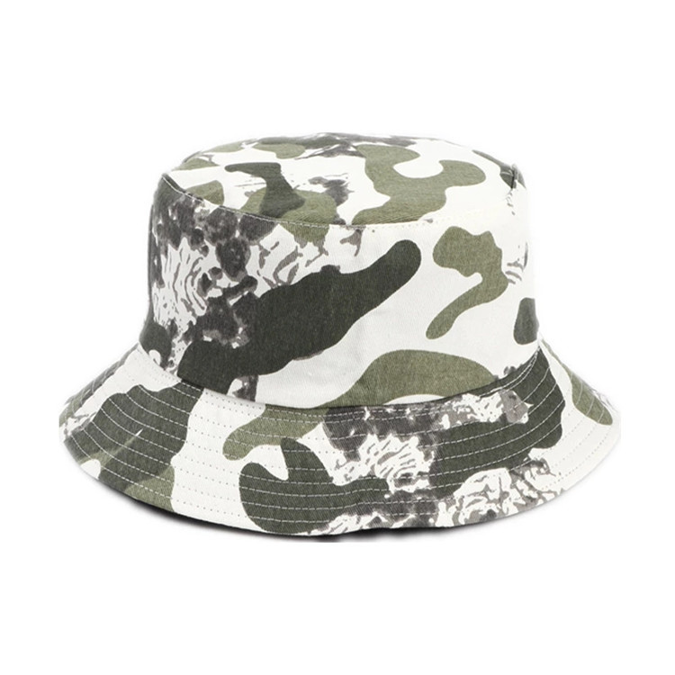 Cheap Retro Camouflage Basin Hat Fisherman Bucket cap Double Sided Wear Foldable for sale