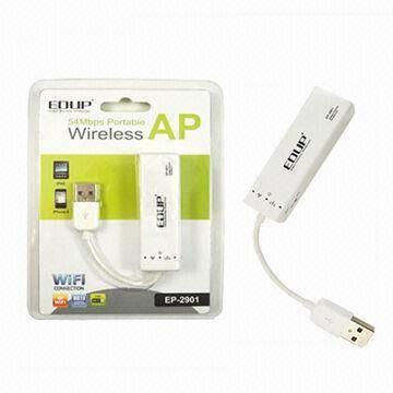 Cheap 54Mbps Portable Wireless Adapter Card AP, Supports USB 1.1/2.0 Devices for sale