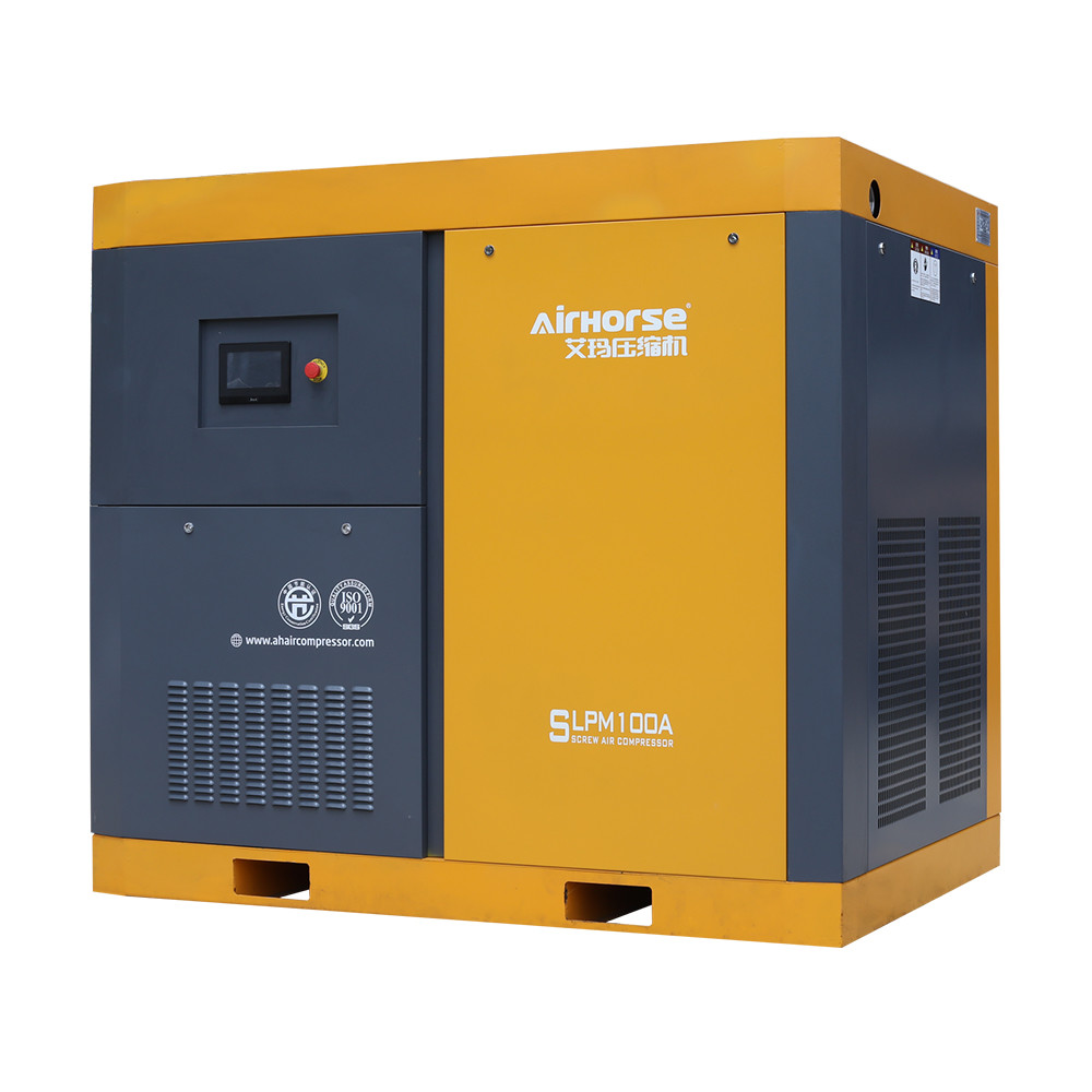 Cheap Airhorse Energy saving Two stage 75KW 100HP PM screw air compressor with inverter for sale