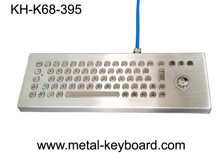 Cheap Waterproof Desktop Metal Computer Keyboard with Laser Trackball , Rugged Keyboard for sale