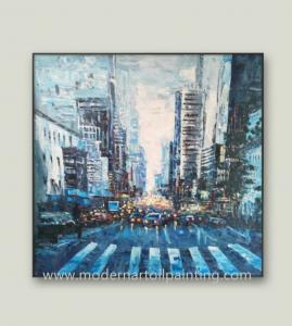 Cheap Palette Knife Cityscape Streetscape Oil Paintings Modern Canvas Art For Home Decoration for sale