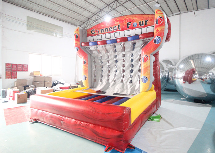 Cheap Carnival Inflatable Sports Shots Connect 4 Four Skill Shooters Basketball Game With Air Blower for sale
