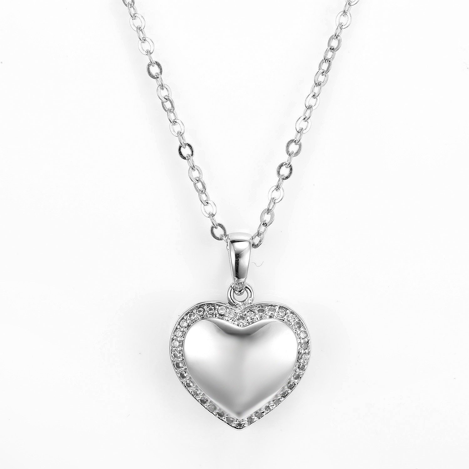 Buy cheap 3.15g 925 Silver CZ Pendant Rhodium Valentines Day Heart Pendant from wholesalers