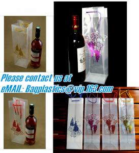 Cheap PVC Ice Bag, Wine Beer Gift Bags, Wine Bag, Drink Ice Bags, Portable Wine Bags Gel Ice Pack PVC Wine Cooler Bag With Han for sale