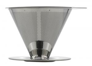 Cheap Stainless Pour Over Coffee Dripper Reusable Manual Drip Brewer With Cone Filter for sale
