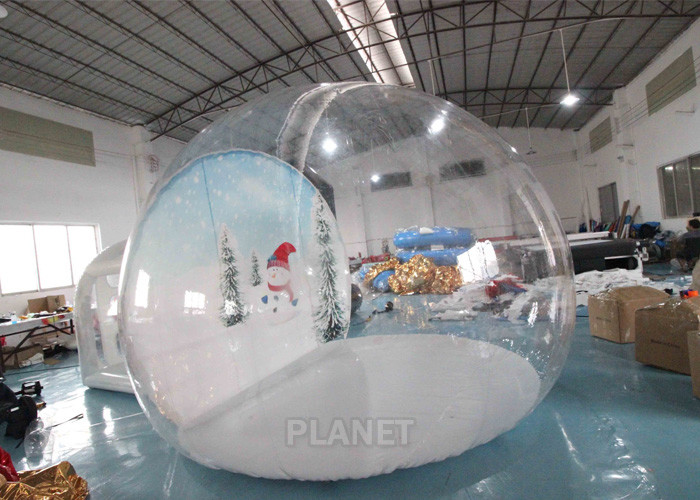 Cheap 4m Inflatable Snow Globe Bubble Tent With Passage Way Background for sale