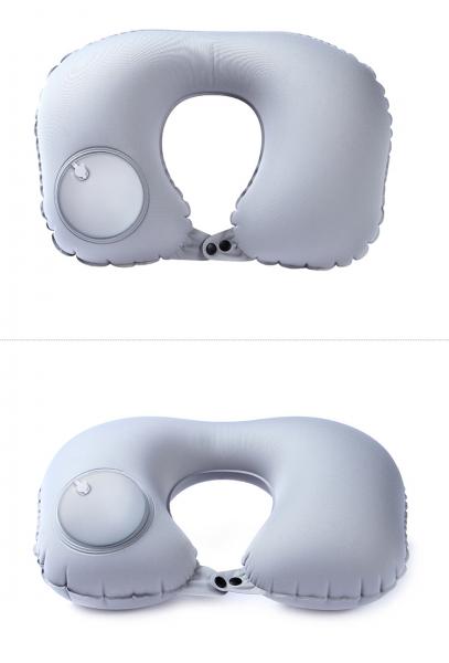 Portable Folding Inflatable Travel Pillow press Air Filled Inflatable Travel Neck U-Shaped Pillow for Adult