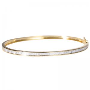 Cheap 55mm 45mm 18K Gold Diamond Bangle 1.0ct White And Yellow Gold Bangle Bracelets for sale