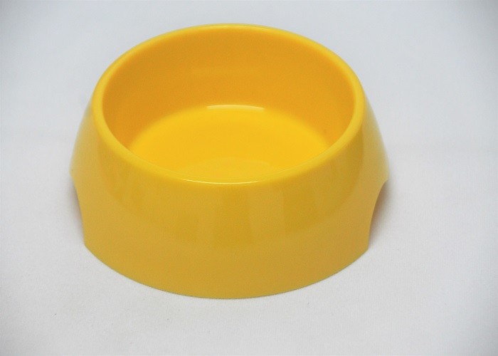 Cheap 6.9'' Food Grade ABS Platisc Pet Bowls Yellow Color With Anti Skidding for sale