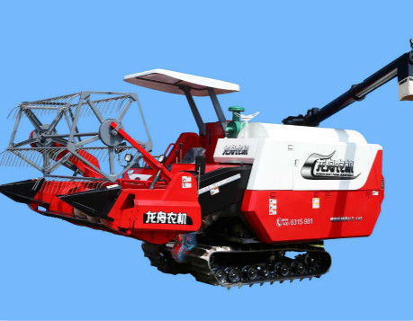 Cheap Full Feeding Whirling Unloading Rice And Wheat Combine Harvester 74kw for sale