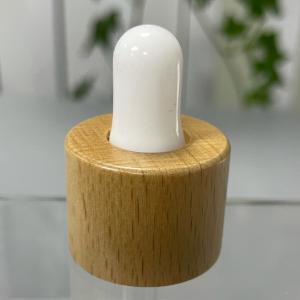 Cheap Dropper with Sepcial Decoration Bamboo Cover Wood Cap 24/410 28/410 Dropper Set Glass for sale