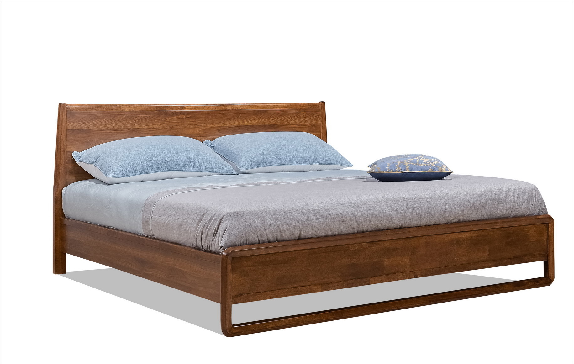 Cheap 2017 New design of  Doube / King bed Interior Fitment for Apartment Furniture by Walnut wood from China factory for sale