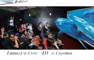 Cheap 4D Movie Theater With Motion Chair Seat, Special Effect System, Flat / Arc Screen for sale