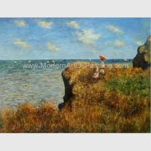 Cheap Claude Monet Oil Reproduction, Cliff Walk At Pourville Oil on Canvas 50 X 70 Cm for sale