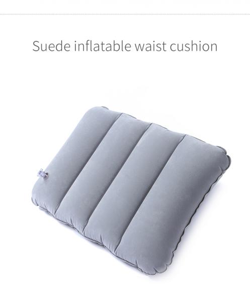 SW9013 Promotional Portable light Suede TPU back support rest car air inflatable seat Lumbar cushion
