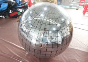 Cheap Silver Floating PVC Disco Ball Mirror Reflective Christmas Inflatable Mirror Ball For Decoration for sale