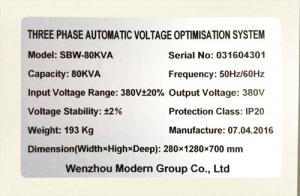 Cheap 80KVA 380V 50/60Hz Single/Three Phase Voltage Stabilizer Optimisation System, Medium Voltage Split-Phase with OEM IP20 for sale
