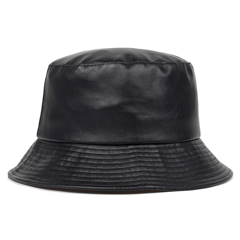 Cheap Artificial Leather Fisherman Hat PU Solid Color Spring Buckle for sale