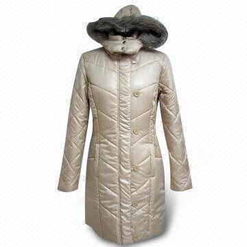 China Winter Long Coat with Cotton Padding, Made of Polyester, Suitable for Women on sale