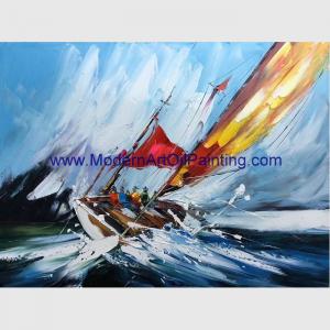 Cheap Sailing Boats Oil Painting, Hand Painted Seascape Oil Painting For Wall Decor for sale