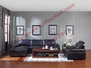 Cheap Italy Leather Sofa with L-Shape in Wooden Sofa Set for sale