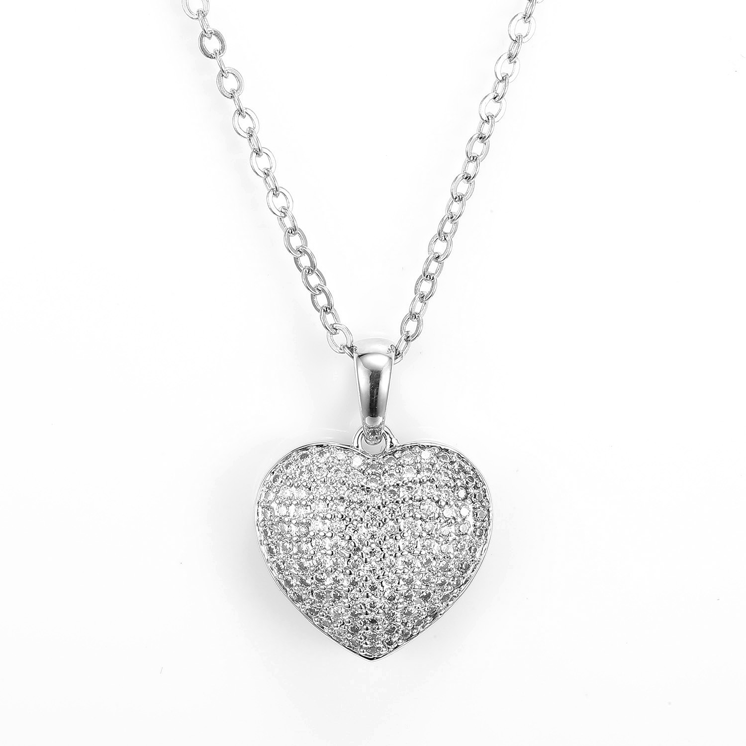 Buy cheap White 925 Silver CZ Pendant Kids Heart Shaped Cubic Zirconia Pendant from wholesalers