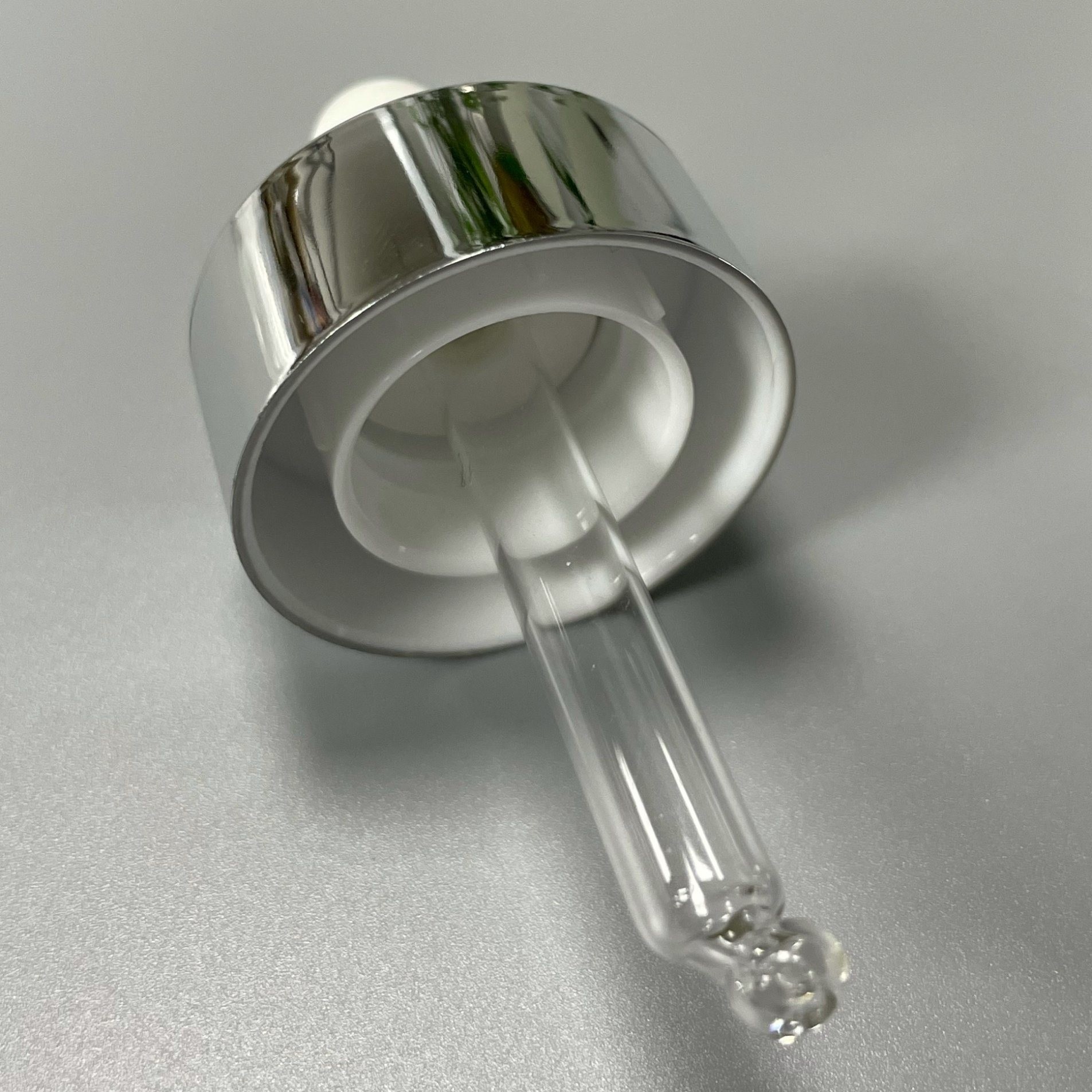 Cheap Big Cap Dropper Double Layer Closure UV Shiny Silver 20/410 UV Dropper Electonic Plated Cover Two Layer for sale
