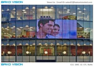 Cheap High Brightness Billboard Transparent LED Screens P10 IP65 For Glass Video Wall for sale