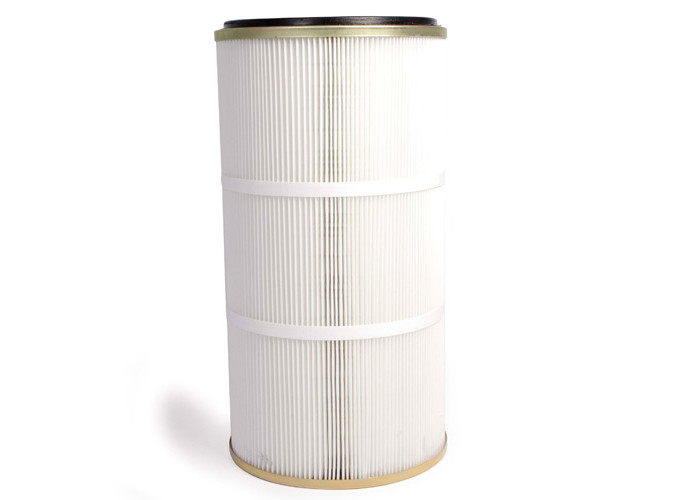 Cheap Cylindrical Type Dust Filter Cartridge , 1μm Porosity Pleated Filter Cartridge for sale