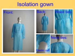 Cheap Round Neck Patient Disposable Plastic Gowns , Medical Isolation Gowns for sale