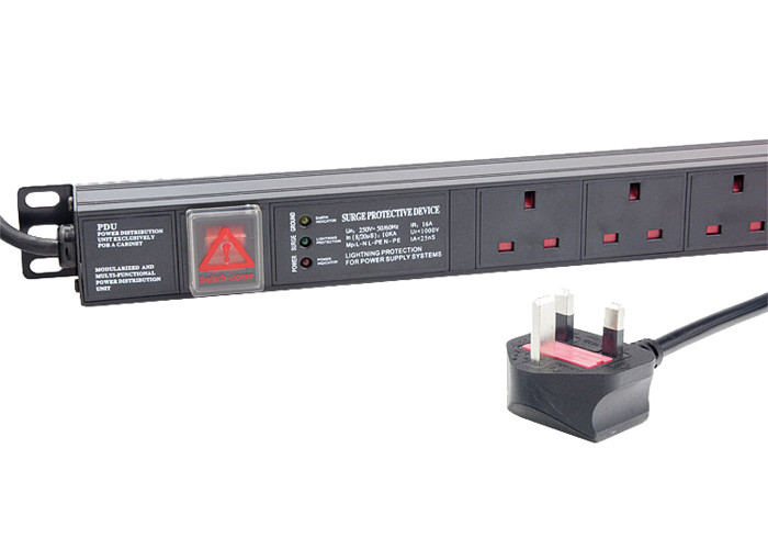 Cheap Surge Protected Rack Mount Pdu With Individual Switches , Horizontal Server Rack Power Strip for sale