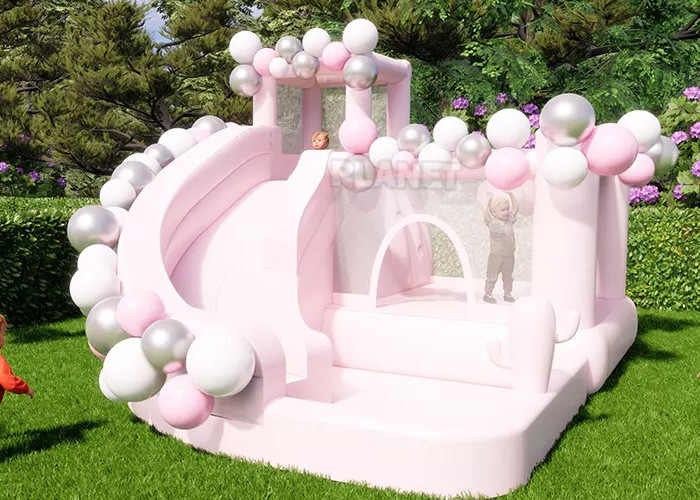 Buy cheap New Design Girls Pastel Pink Inflatable Bounce House Inflatable White Bouncy from wholesalers