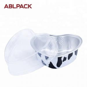 Cheap Aluminum food box Disposable Laminated Smoothwall Heart Shape Foil Cake Baking Wrapper Wholesale for sale
