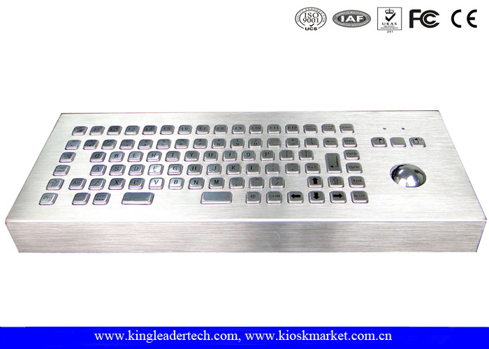 Cheap 86 Keys Dust-proof Metal Industrial Computer Desktop Keyboard With Trackball for sale