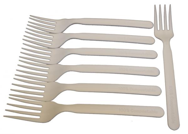 7" Compostable Forks Biodegradable Plastic Cutlery For Hotel Restaurant