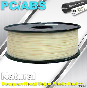 Cheap Natural Color 1.75mm PC / ABS 3D Printer Filament 1.3kg / Spool for sale