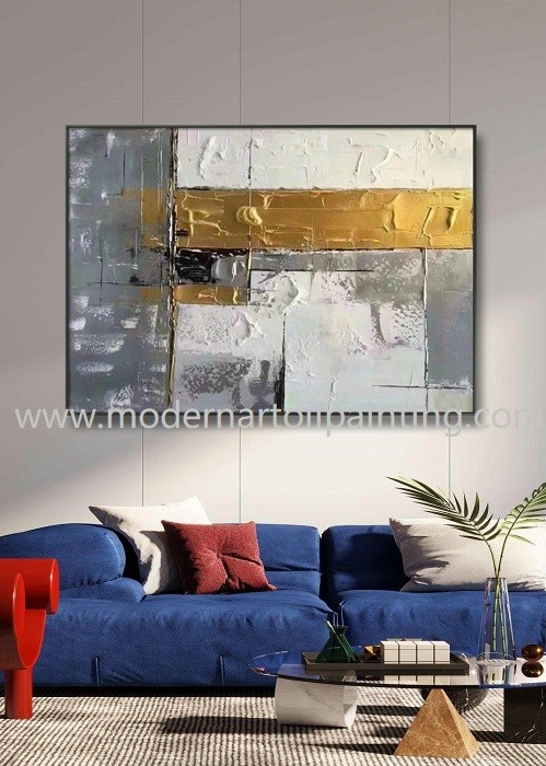 Cheap Abstract Golden 3D Art Paintings Canvas Decorative For Office Decoration for sale