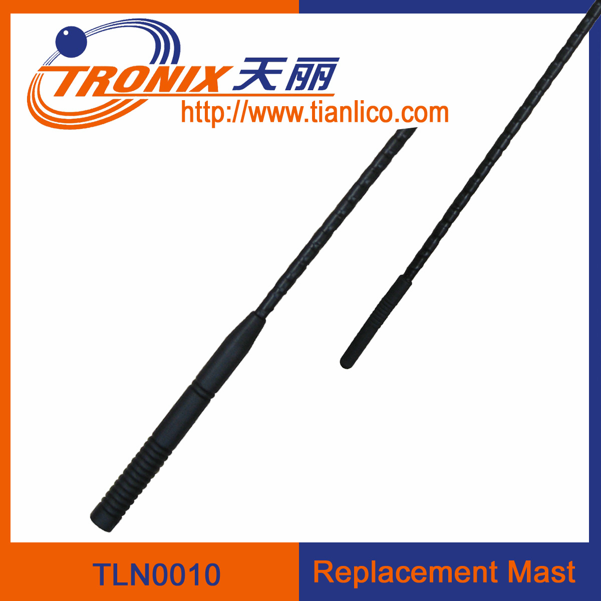 Cheap car replacement mast antenna/ 1 section mast car antenna/ car antenna accessories TLN0010 for sale