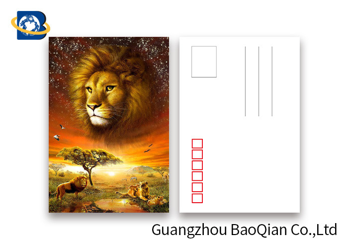 Cheap Lion Pattern 3D Lenticular Postcards 3D Souvenir For Tourist Promotion Gift for sale